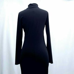 Black turtleneck winter dress